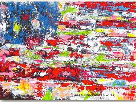 American Flag Abstract Large Original Painting Abstract