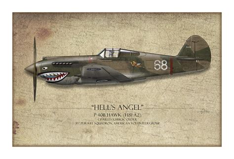 Flying Tiger P Warhawk Map Background Painting By Craig Tinder
