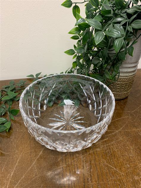 Vintage Cut Glass Fruit Bowl Cut Glass Serving Bowl Clear Etsy UK