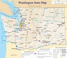 ♥ Washington State Map - A large detailed map of Washington State USA