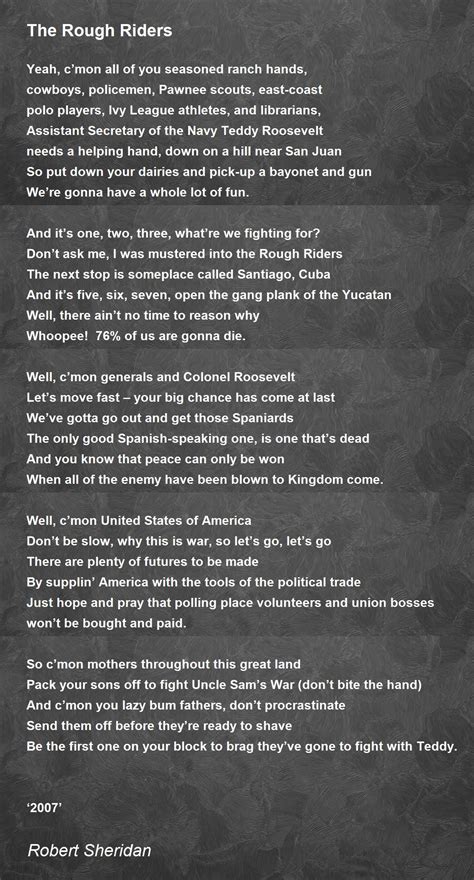 The Rough Riders The Rough Riders Poem By Robert Sheridan