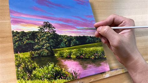 How To Paint Sunset River Landscape Acrylic Painting Correa Art