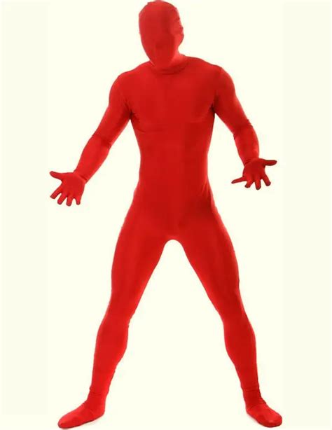 red spandex full body zentai suit fullbody halloween suit performance zentai costume on