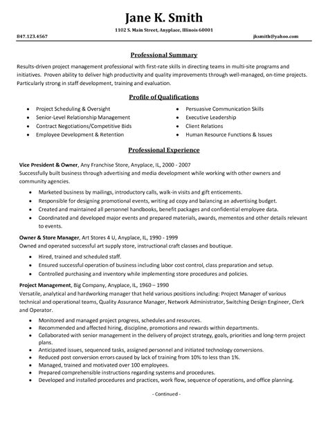 The prototypical project manager needs financial, scheduling and management skills to keep projects on time and on budget. Project Management Resume Samples 2016 | Sample Resumes