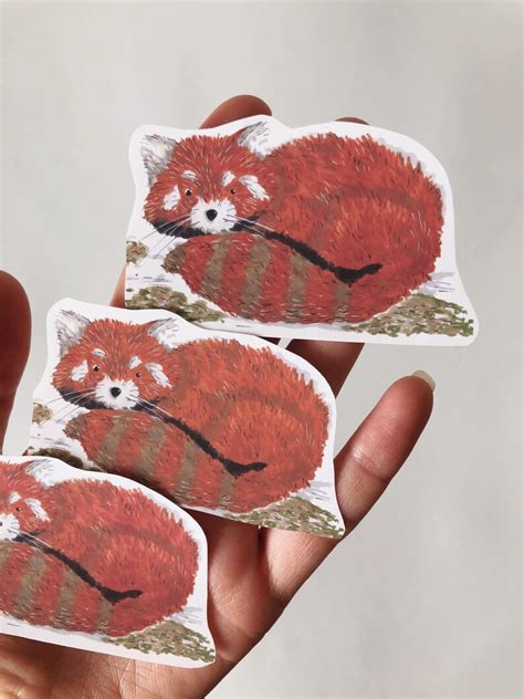 Red Panda Sticker Red Panda Sticker Pack Vinyl Stickers Etsy Uk