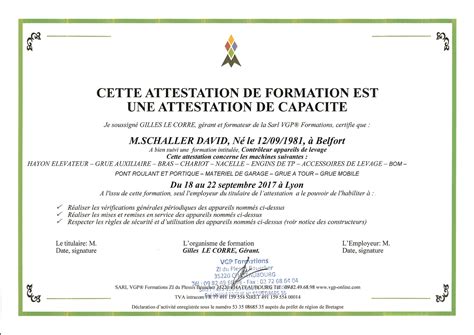 Attestation De Formation