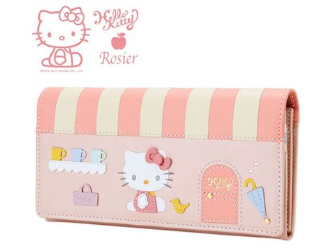 Hello Kitty X Rosier Luxury Leather Long Wallet Purse Pink Sanrio Japan
