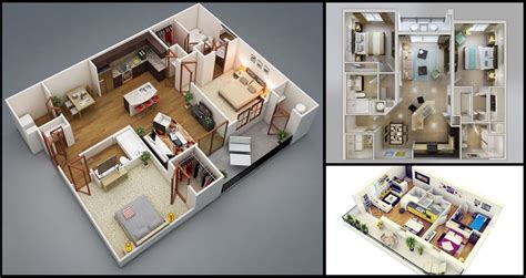 50 Two 2 Bedroom Apartmenthouse Plans House Plans Condo Interior