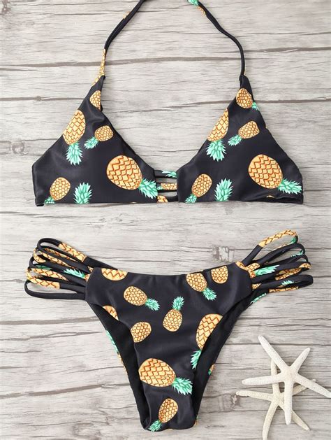 pineapple print halter cute bathing suit cute bathing suits pineapple print bikini set