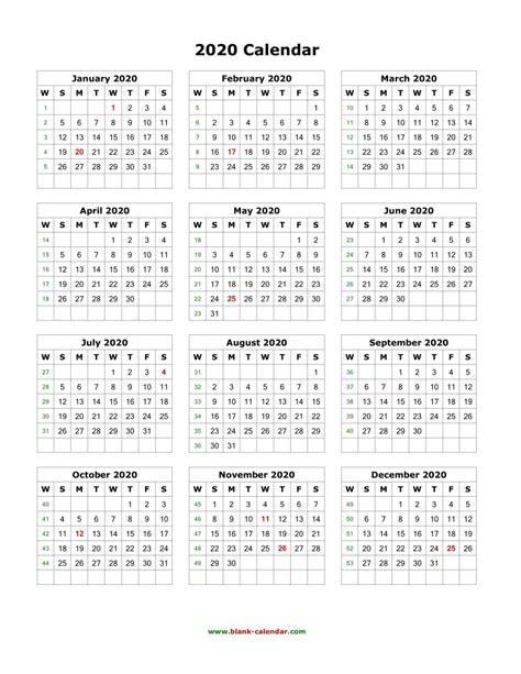 Blank School Year Calendar 2020 20 Editable Calendar Template Printable