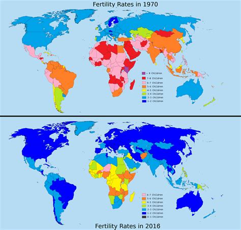 Fertility Rates In The World 1970 2016 Vivid Maps