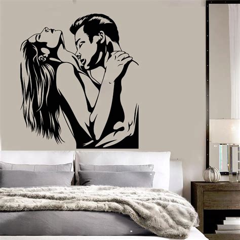 Vinyl Wall Decal Loving Couple Love Romance Art Bedroom Stickers In