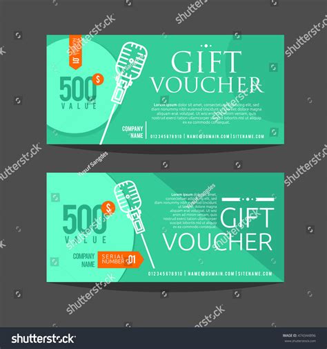 T Voucher Template T Certificate Coupon Stock Vector Royalty