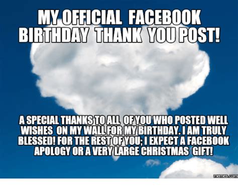 25 Best Facebook Birthday Thank You Memes Birthday