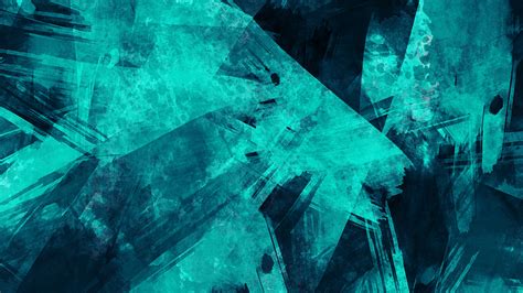 Digital Art Minimalism Abstract Geometry Blue Paint Splatter