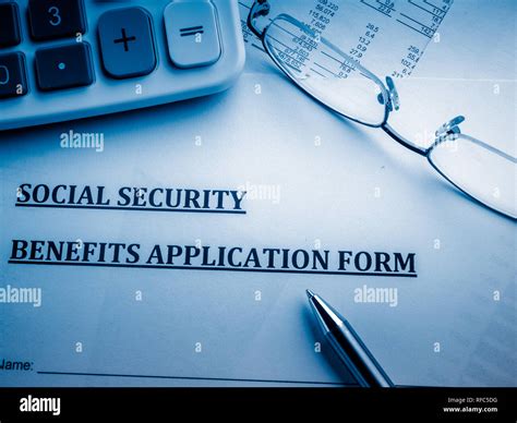 Social Security Benefits Application Form Stock Photo Alamy