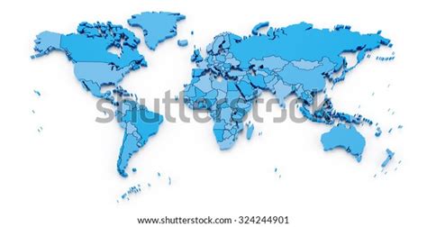 Detail World Map National Borders 3d Stock Illustration 324244901