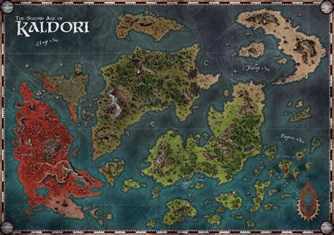 Art The World Map Of Kaldori Dnd Fantasy World Map Dnd World Map