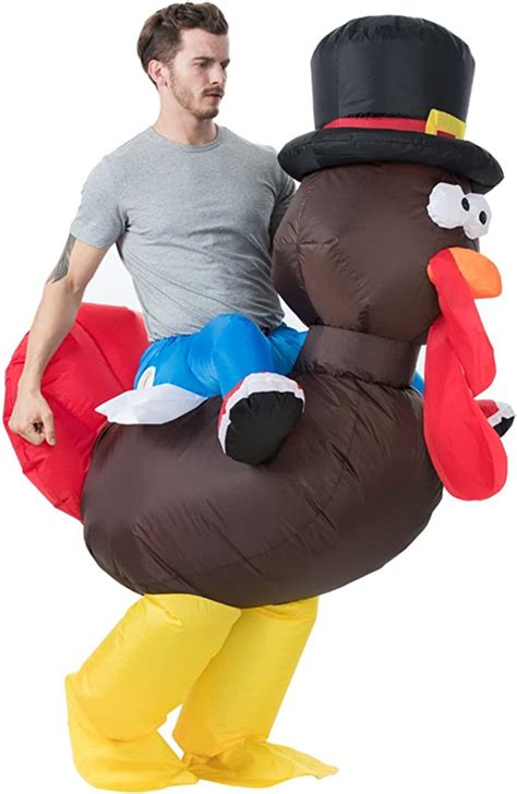 Yeahbeer Inflatable Turkey Costume Thanksgiving Party Funny Turkey Suits Blow Up