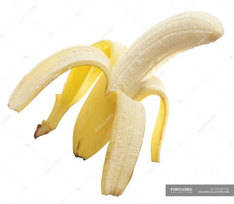Banana Half Peeled — Delicious Ingredient Stock Photo 147637125