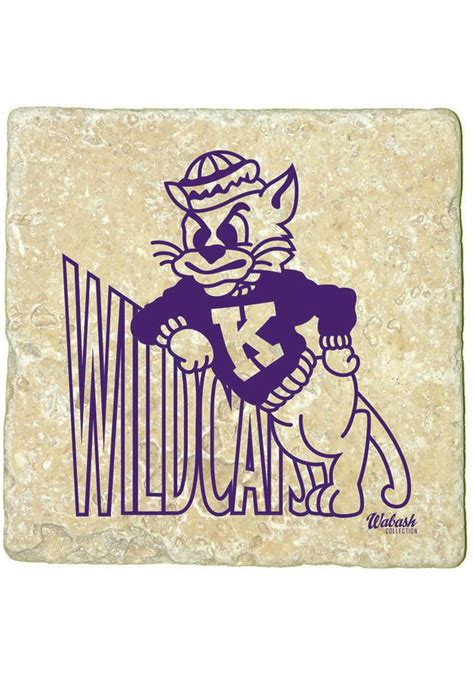 K State Wildcats 1960 Logo 4x4 Coaster Wild Cats Stone Coasters
