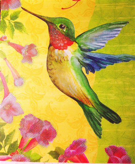 Beautiful Hummingbird Painting Art Decoupage