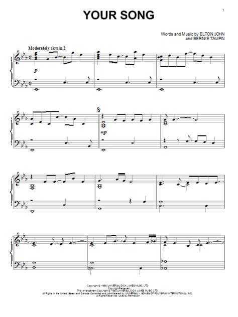 Your Song Sheet Music