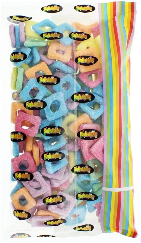 Rainbow Confectionery Sour Squares Lollies Bulk Bag 1kg At Mighty Ape Nz