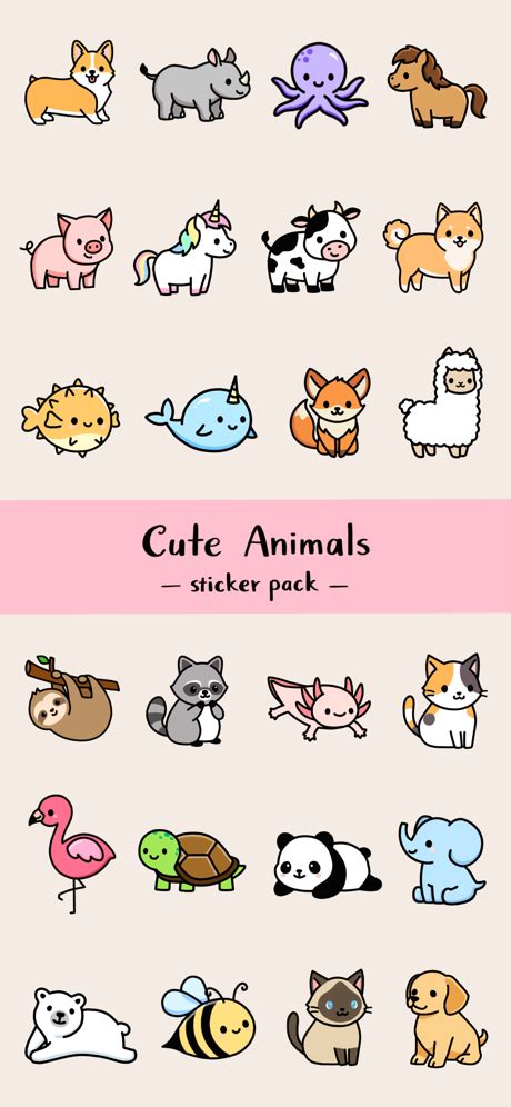 Cute Animal Drawings Small Dogs And Cats Wallpaper