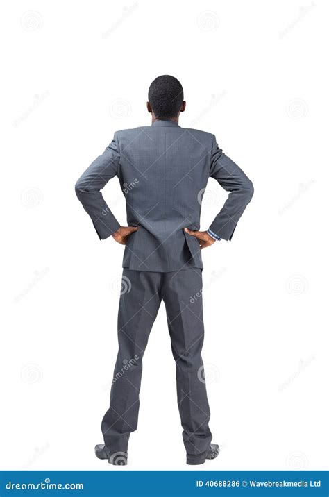 Businessman Standing With Hands On Hips Stock Photo Image Of Suit