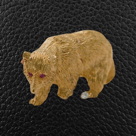 Gold Grizzly Bear Pin Craiger Drake Designs