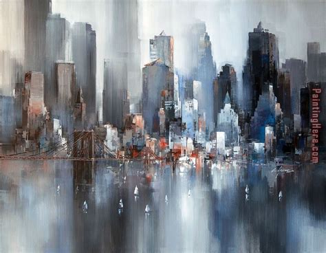 Abstract Art Painting Skyline Painting Cityscape Art