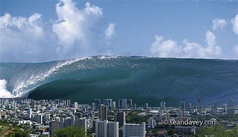 A Massive Tidal Wave Several Thousand Feet High Rearing Up Over