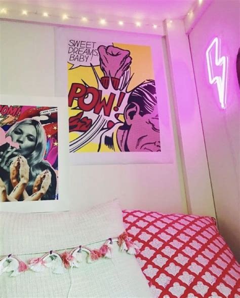 Pink Neon Lightning Bolt Dorm Room Inspiration Pink Dorm Preppy Room