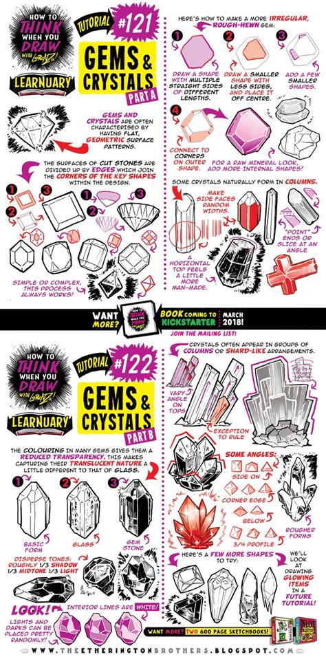 How To Draw Gems And Crystals Tutorial By Studioblinktwice Drawing