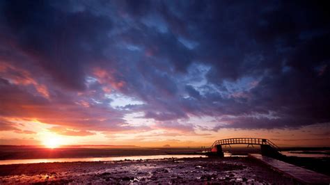 1920x1080 1920x1080 Clouds Sun Sky Bridge Horizon