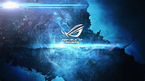Asus Rog Logo Blue Republic Of Gamers 4k 17016