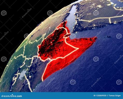 Satellite View Of Horn Of Africa On Earth Stock Illustration