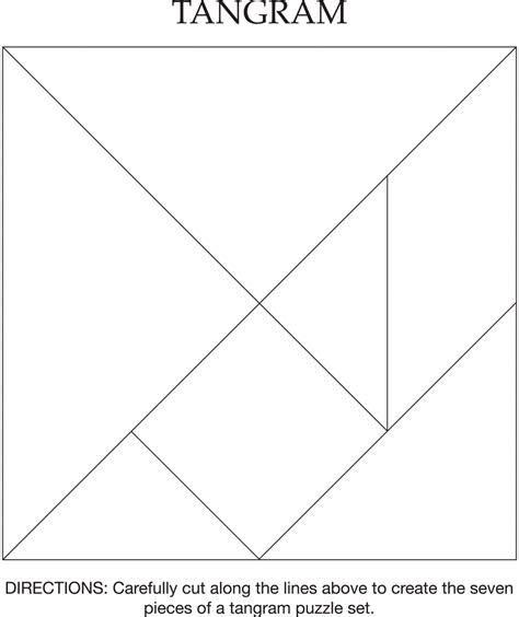 Tangram Pattern Black With Solid Lines And Instructions Clipart Etc