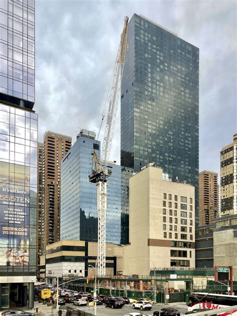 550 Tenth Avenue Rises Above Street Level, in Hell's Kitchen, Manhattan