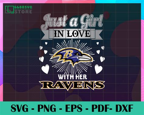 Just A Girl In Love With Her Ravens Svg, Baltimore Ravens Svg, Ravens - 6688SVG Store