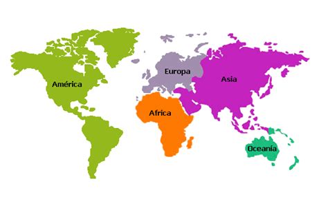 Mapamundi Con Los 5 Continentes Para Colorear Imagui