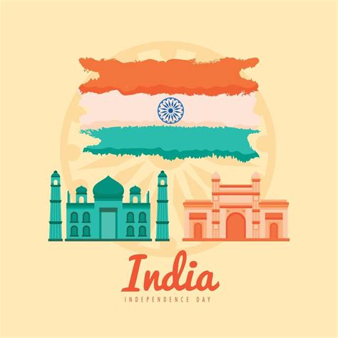 India Independence Day Lettering 11092949 Vector Art At Vecteezy