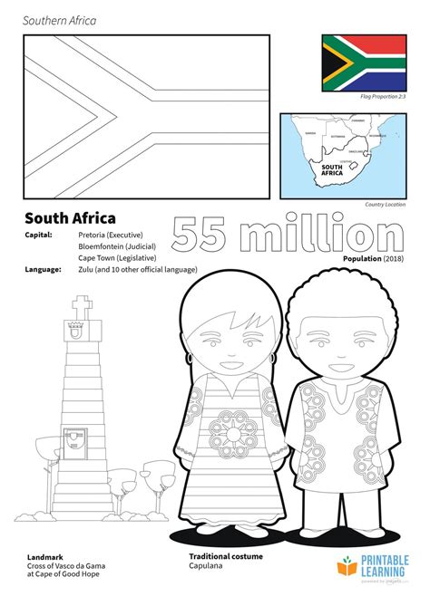 | africa, africa, country, countries on our website, we offer you a wide selection of coloring pages, pictures, photographs and handicrafts. Flag of South Africa Coloring Page | Printable Learning