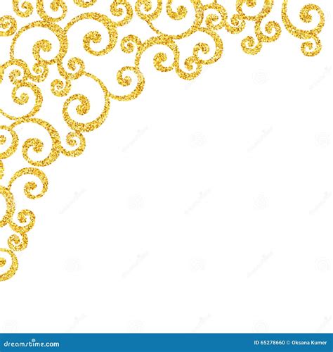 Abstract Vector Gold Dust Glitter Swirl Pattern Stock Vector