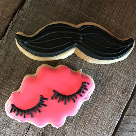Lashes Or Staches Gender Reveal Cookie Gender Reveal Cookies Gender