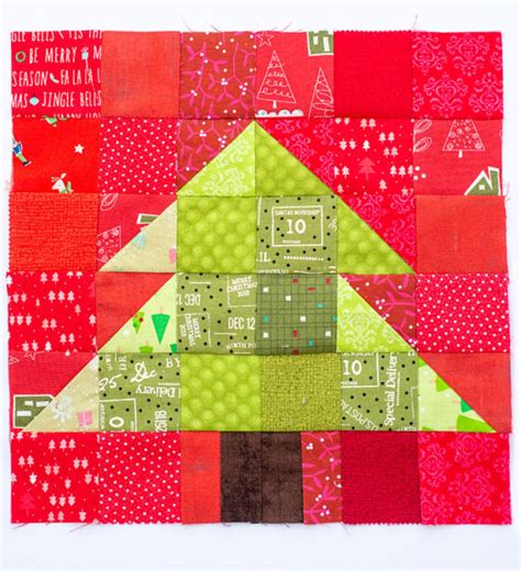 Christmas Tree Quilt Block Tutorial Scattered Thoughts Of A Crafty