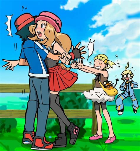 Ash y Serena Bonnie la Amourshipper by Amarant Pokemon ash and serena Pokémon heroes Pokemon
