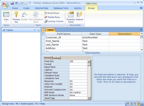 How To Create Table Using Wizard In Ms Access 2007 Fichar