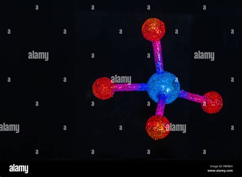 Lab Experiments Atom Or Molecule Structure Of Methane Ch4 In Black